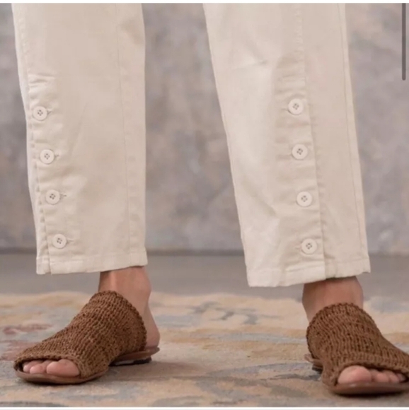 Sundance Gillian Pants High Rise Tapered Pants in White Cream Size 14 - Picture 3 of 12